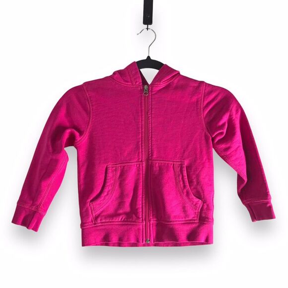 Hanna Andersson Girls 100cm Size‎ 4 Jacket Pink Zip Up Hoodie Basic Sweatshirt - Picture 1 of 11